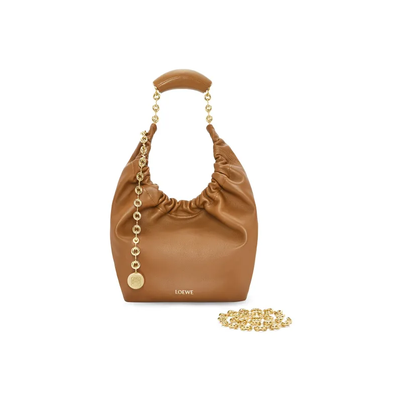 LOEWE Nappa Sheep Leather Handbag Small Size Women's Oak-2