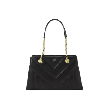 DKNY Leather Handbag Shoulder Bag Women's Black