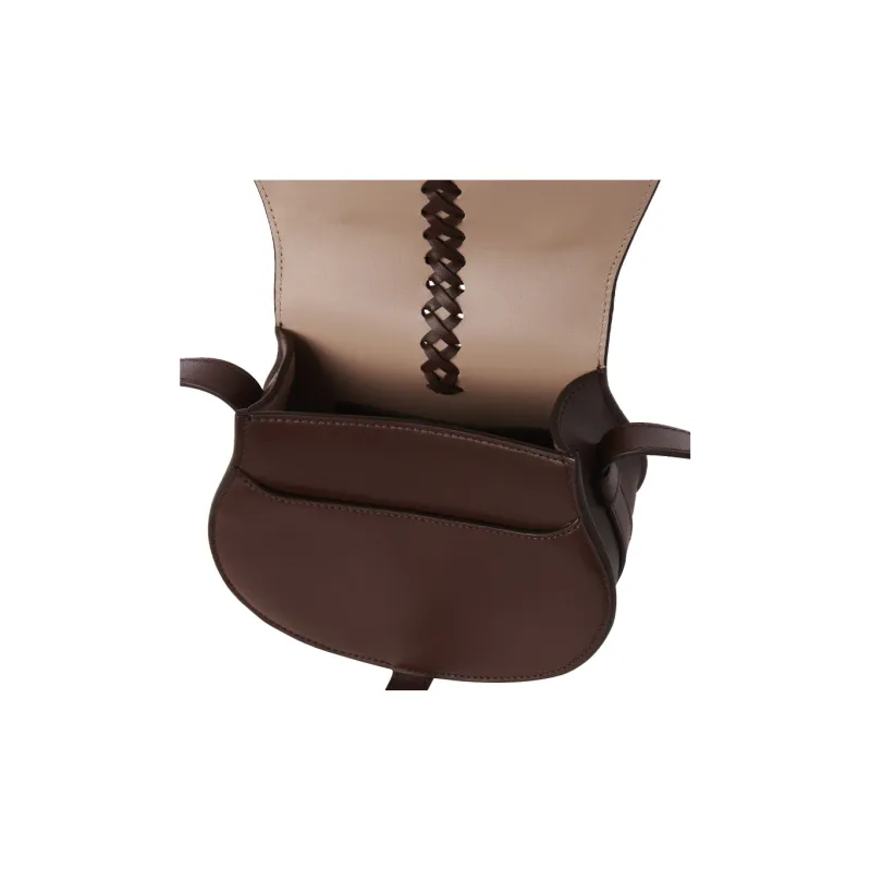 Chloe Marcie Suede Calfskin Saddle Bag Shoulder Bag Crossbody Bag Small Size Women's Burgundy-4