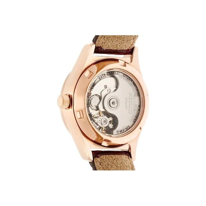 CITIZEN Automatic Mechanical Movement Genuine Leather Strap Watch 27mm Women's Watch White Dial PD7162 04A-4