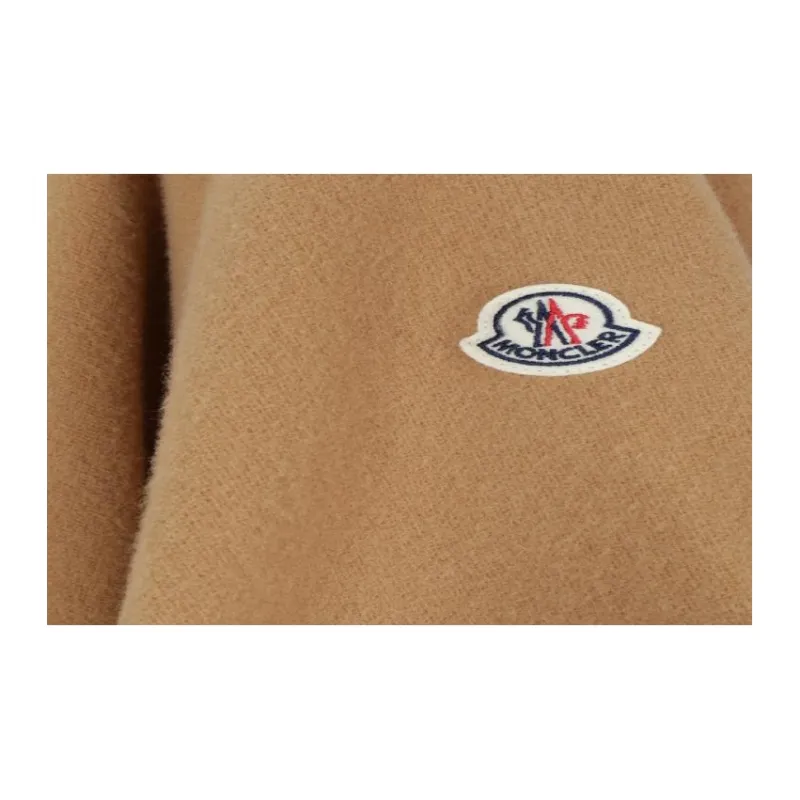 Moncler Logo Jacquard Fringe Detailed Cape 'Tan'-2