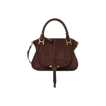 Chloe Marcie Suede Calfskin One Shoulder Handbags Regular Women's Burgundy