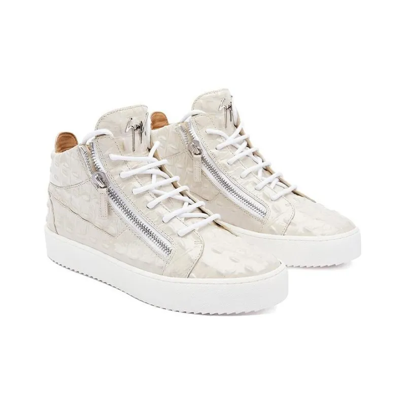 Giuseppe Zanotti/GZ Mid Top Skateboard Shoes Men's White-2