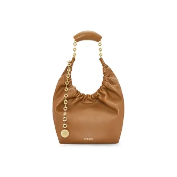 LOEWE Nappa Sheep Leather Handbag Small Size Women's Oak