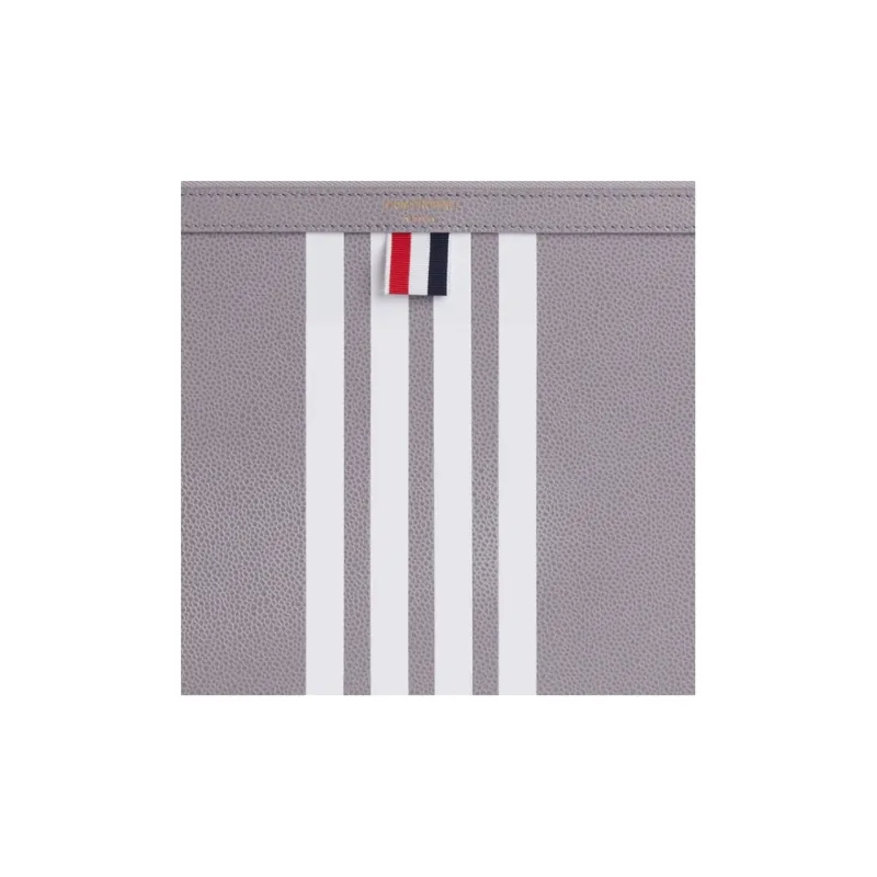 THOM BROWNE· Pebbled Calfskin Coin Purse Clutch Small Size Men's Gray-2