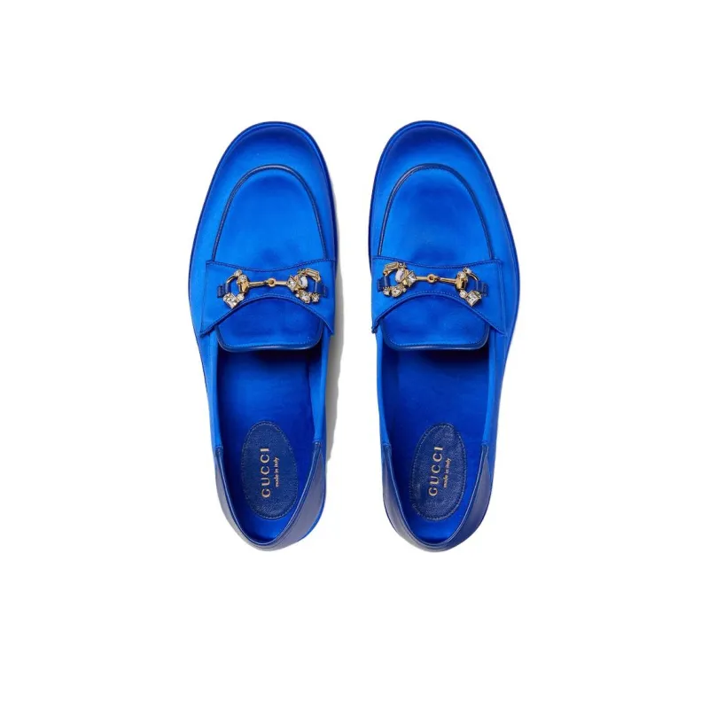 GUCCI Horsebit Loafers Women's Blue-2