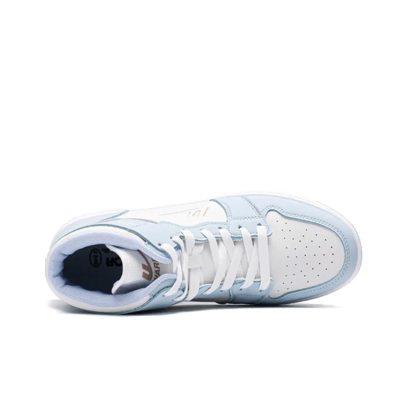 Warrior Anti Slip And Wear Resistant Breathable High Top Skateboard Shoes Unisex White Blue-2