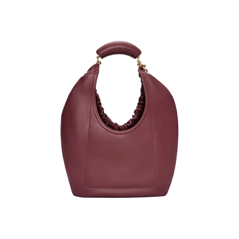 LOEWE Nappa Sheep Leather Shoulder Bag Crossbody Bag Handbag Medium Size Women's Burgundy-4