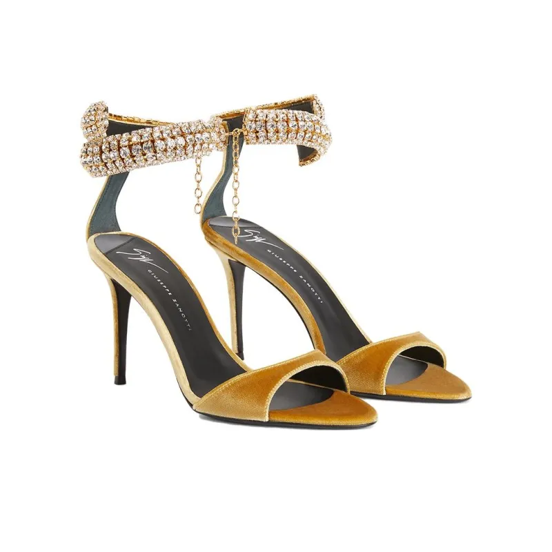 Giuseppe Zanotti Intriigo Bijoux 90mm Velvet Sandals Women's-2