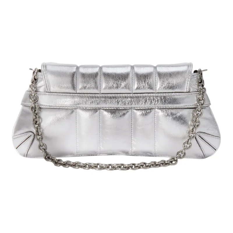 GUCCI Horsebit 1955 Leather Reproduction Shoulder Bag Shoulder Bag Clutch Women's Silver-4
