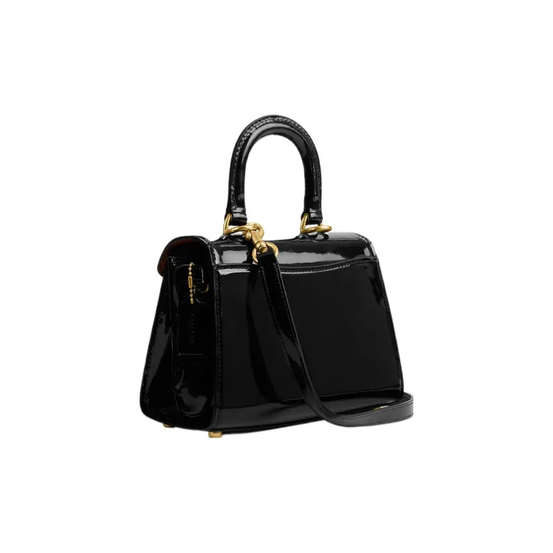 COACH Sammy Patent Leather Lady Dior Bag, Shoulder Bag, Crossbody Bag, Handbag Regular Women's Black-1