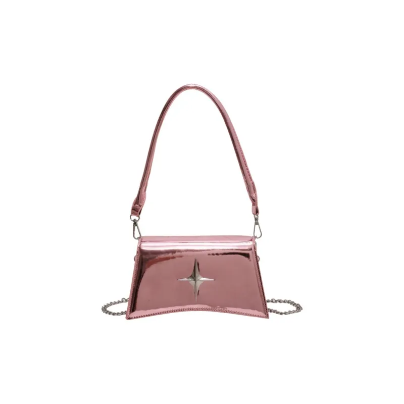 NOMK PU Small Square Bag Shoulder Bag Crossbody Bag Women's Silver-4