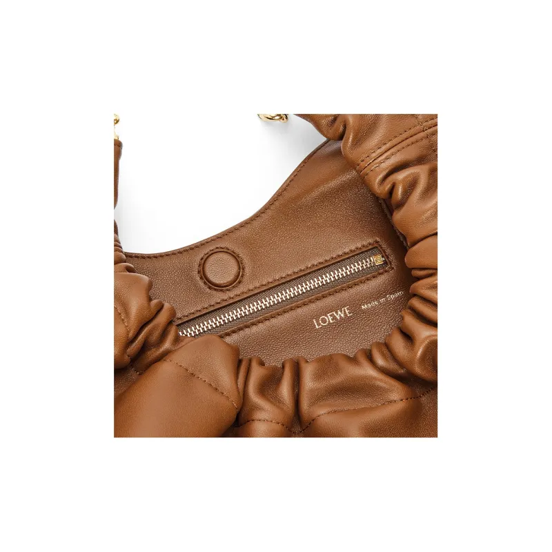 LOEWE Nappa Sheep Leather Handbag Small Size Women's Oak-5