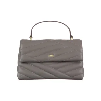 DKNY Leather Shoulder Bag Crossbody Bag Handbag Women's Gray