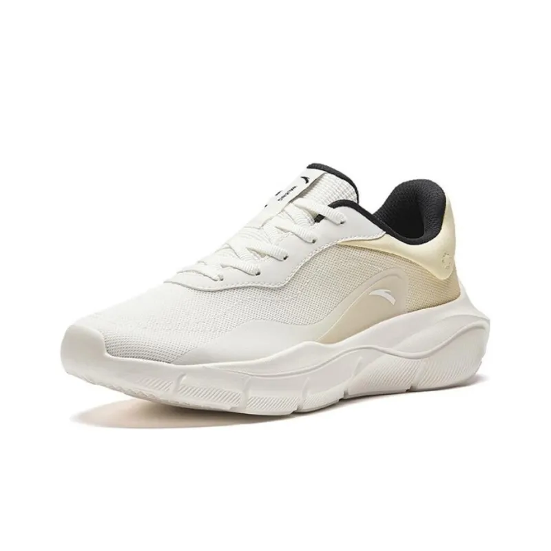 Anta Anti-Slip Wear-Resistant Low-Top Running Shoes Women's Ivory White Healing Yellow/Black-2