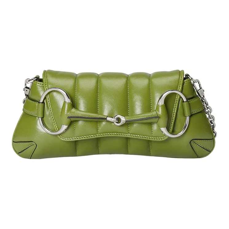GUCCI Horsebit 1955 Leather Reproduction Shoulder Bag Shoulder Bag Clutch Women's Green-0