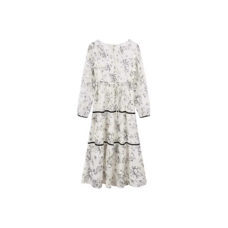Migu Long Sleeved Dresses Women's Apricot-1