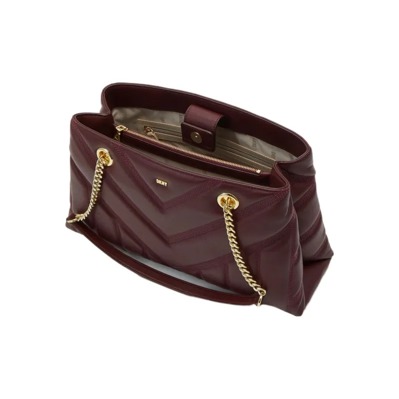 DKNY Leather Handbag Shoulder Bag Regular Women's Burgundy-2