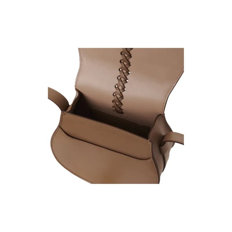 Chloe Marcie Suede Calfskin Saddle Bag Shoulder Bag Crossbody Bag Small Size Women's Ochre-3
