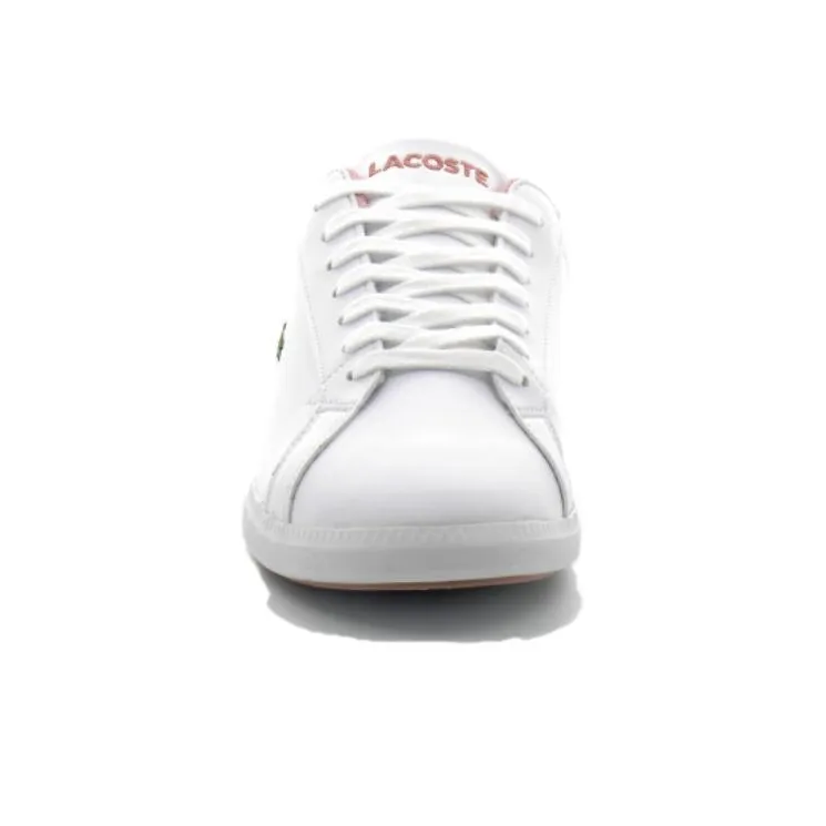 LACOSTE Lightweight Low-Top Skateboard Shoes Women's White Pink-2