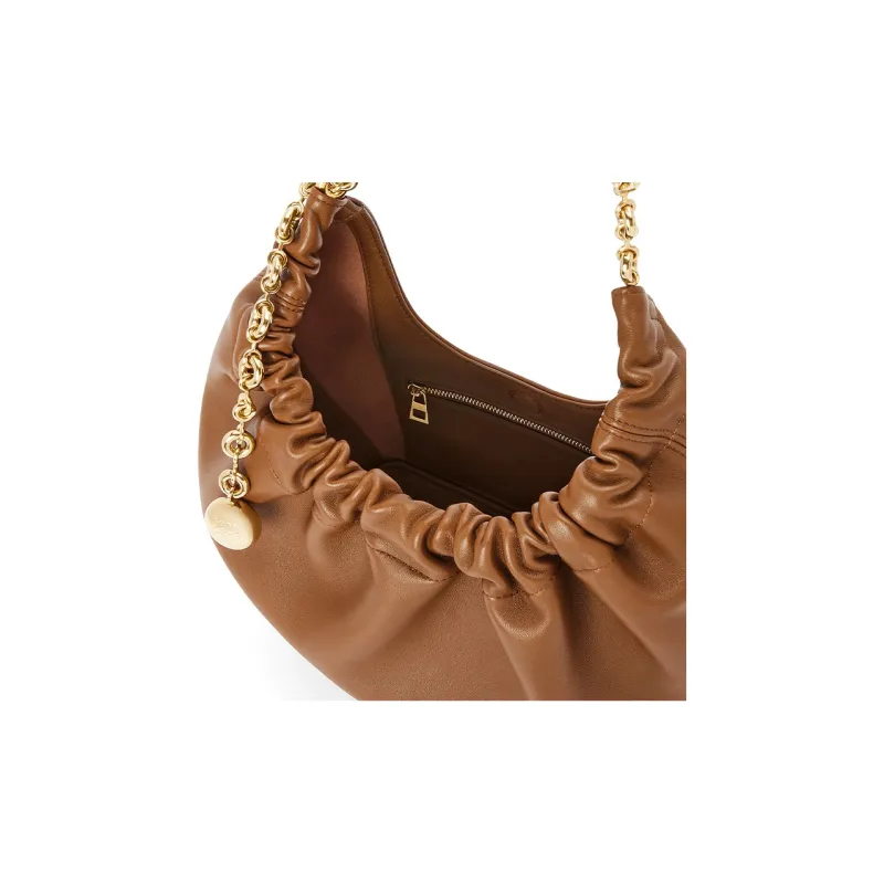 LOEWE Nappa Sheep Leather Handbag Small Size Women's Oak-6
