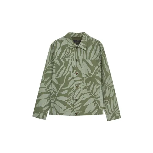 MARC OPOLO Shirts Men Green Base With Leaf Print