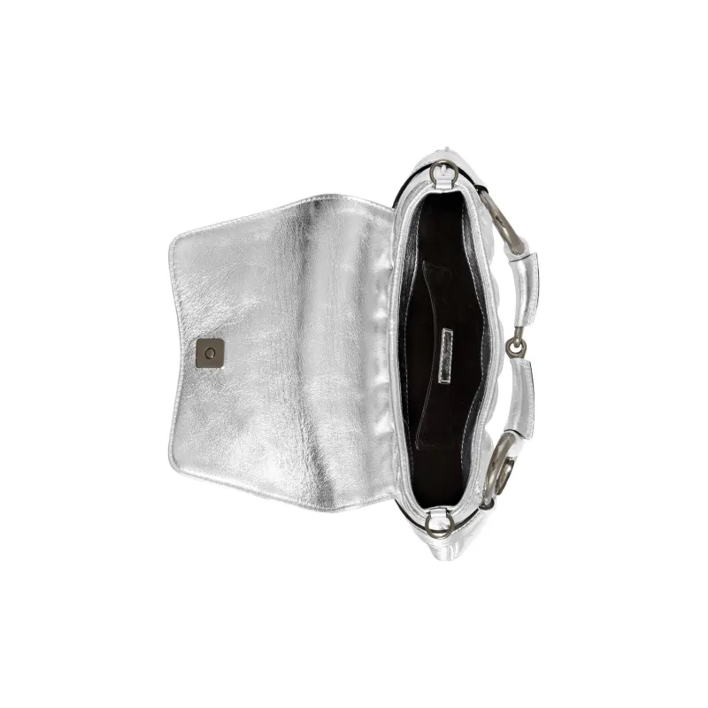 GUCCI Horsebit 1955 Leather Reproduction Shoulder Bag Shoulder Bag Clutch Women's Silver-7