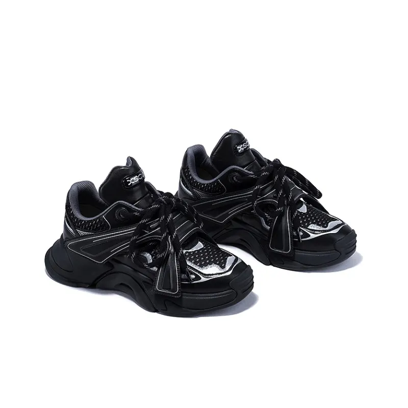 BELLALILY Anti Slip And Wear Resistant Height Increasing Low Top Chunky Sneakers 5cm Women's-8