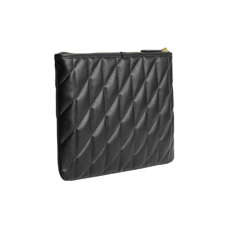 COACH Pouch Leather Clutch Women's Black-1