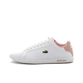 LACOSTE Lightweight Low-Top Skateboard Shoes Women's White Pink