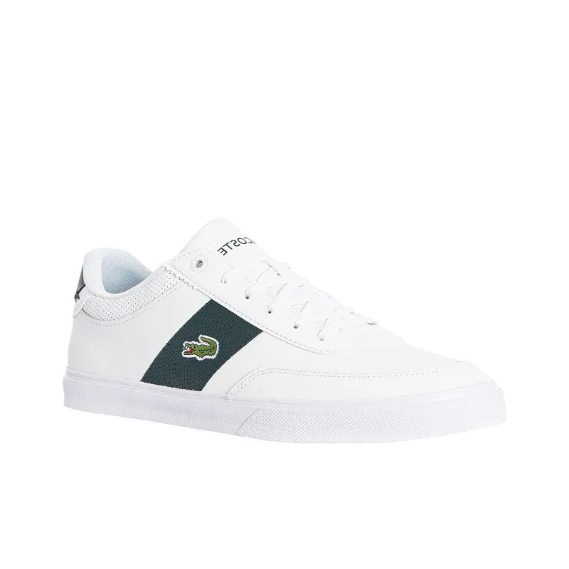 LACOSTE Anti Slip Wear Resistant Low Top Skateboard Shoes Men's White Green-2