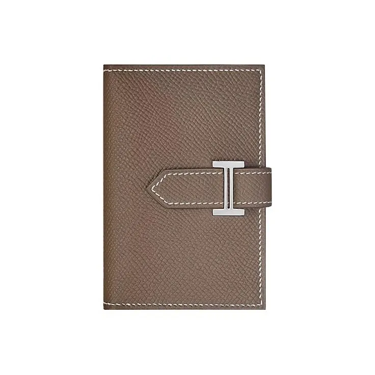 HERMES Bearn Epsom Leather Card Holder, Wallet Regular Unisex Elephant Gray-0