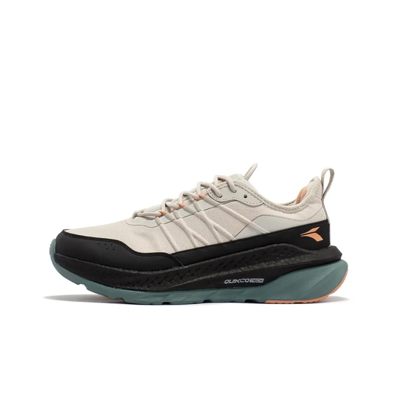 361° Fiery Rain Screen Wear-Resistant Slip-Resistant Low-Top Running Shoes Men's Beige Black-0