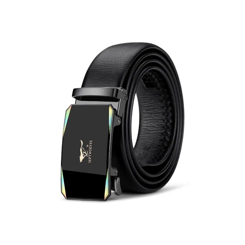 SEPTWOLVES Authentic Business High End 2023 New Arrival Automatic Buckle Leather Belts Men's 3.5CM-0