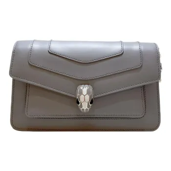 BVLGARI Serpenti Forever Calfskin Crossbody Bags Shoulder Bags Small Size Women's Gray