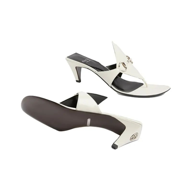 GUCCI Horsebit-detail Thong-strap Mules-4
