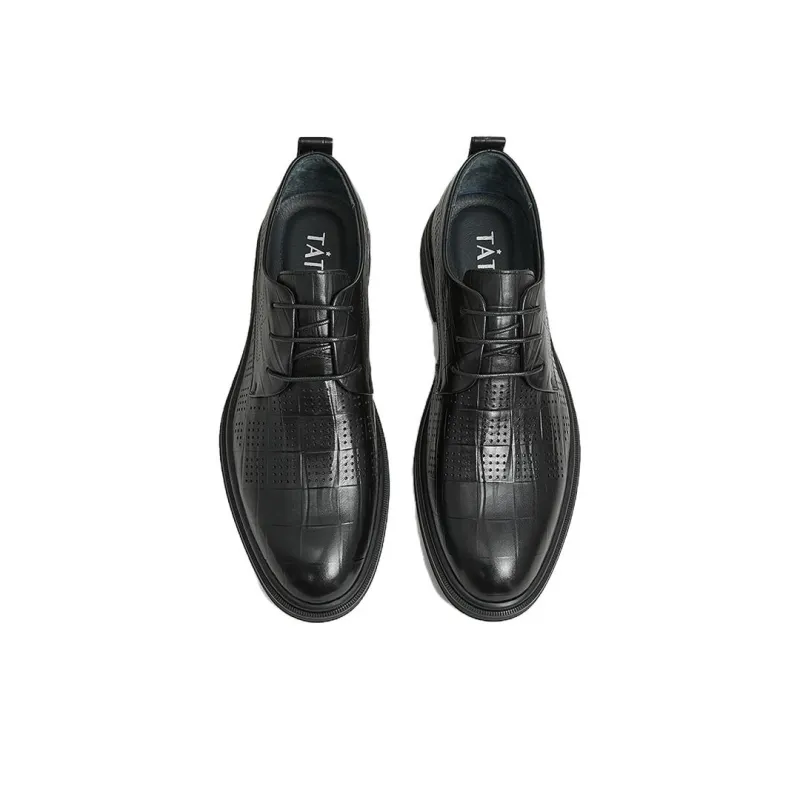 TATA Dress Shoes Men Low Top Solid Color-8