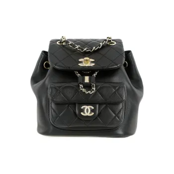 CHANEL Duma Sheepskin Backpack Women's Black