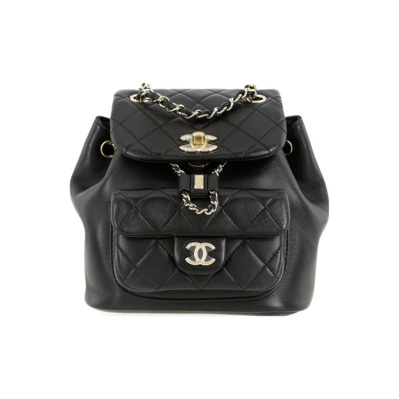CHANEL Duma Sheepskin Backpack Women's Black-0