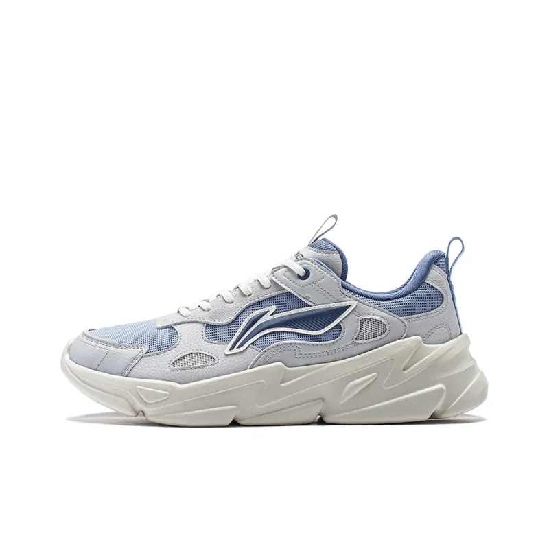 LiNing Stream Fireflies Abrasion Resistant Breathable Low Top Casual Shoes Men's Light Lime/Light Gray Blue-0