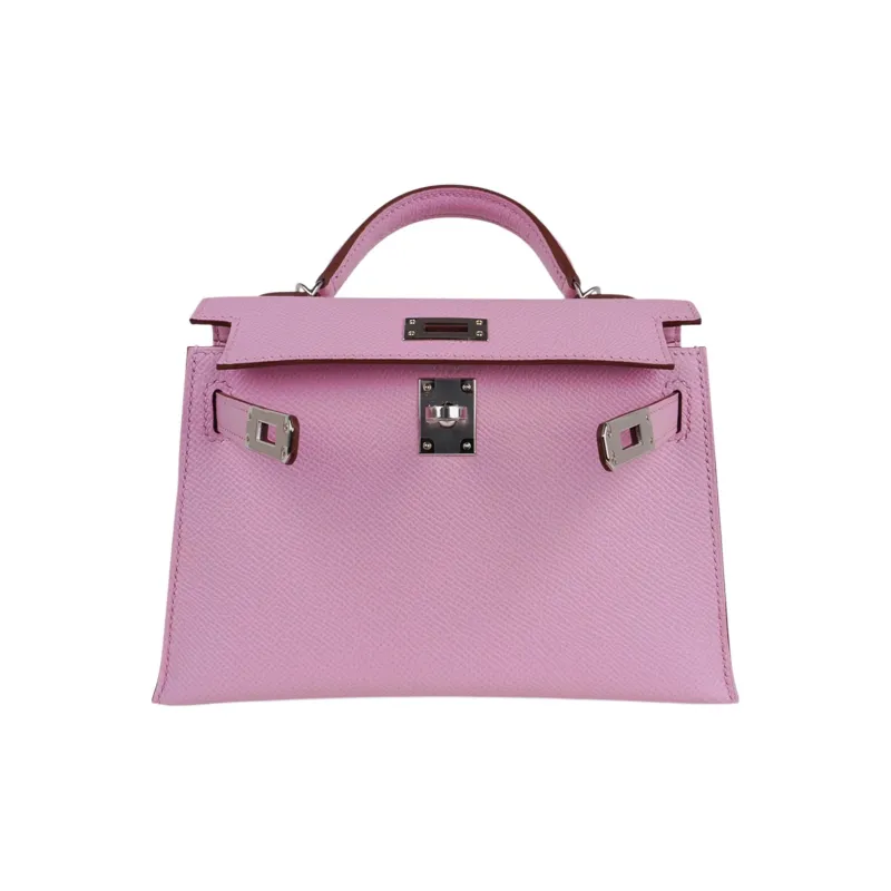 HERMES Mini Kelly 2nd Generation Cow Leather Kelly Bag Shoulder Bag Crossbody Bag Handbag Women's Brocade Gourd Purple-2
