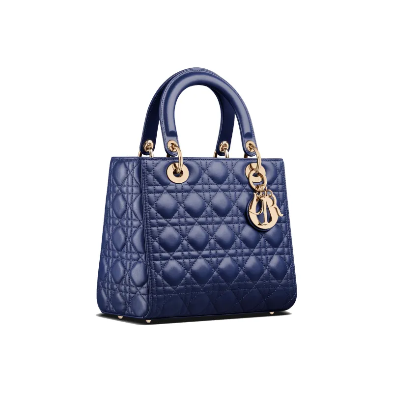 DIOR Lady Dior Sheepskin Daisie Bag Shoulder Bag Crossbody Bag Handbag Medium Size Women's Royal Blue-1
