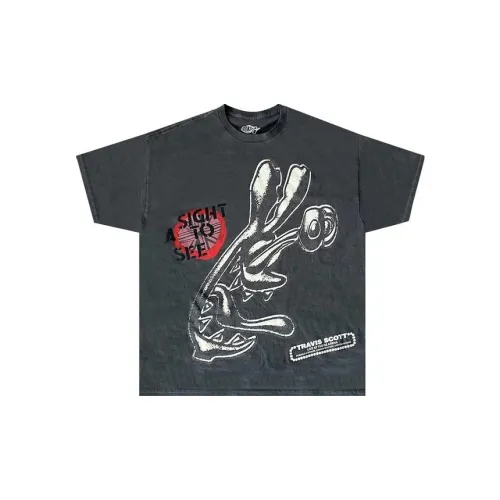 Travis Scott T-Shirts Men Charcoal Gray