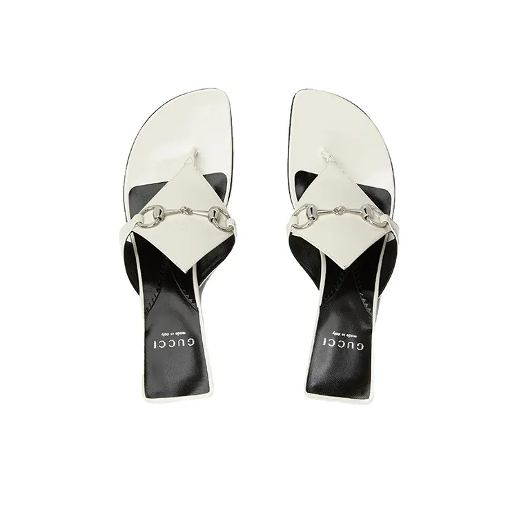 GUCCI Horsebit-detail Thong-strap Mules-2
