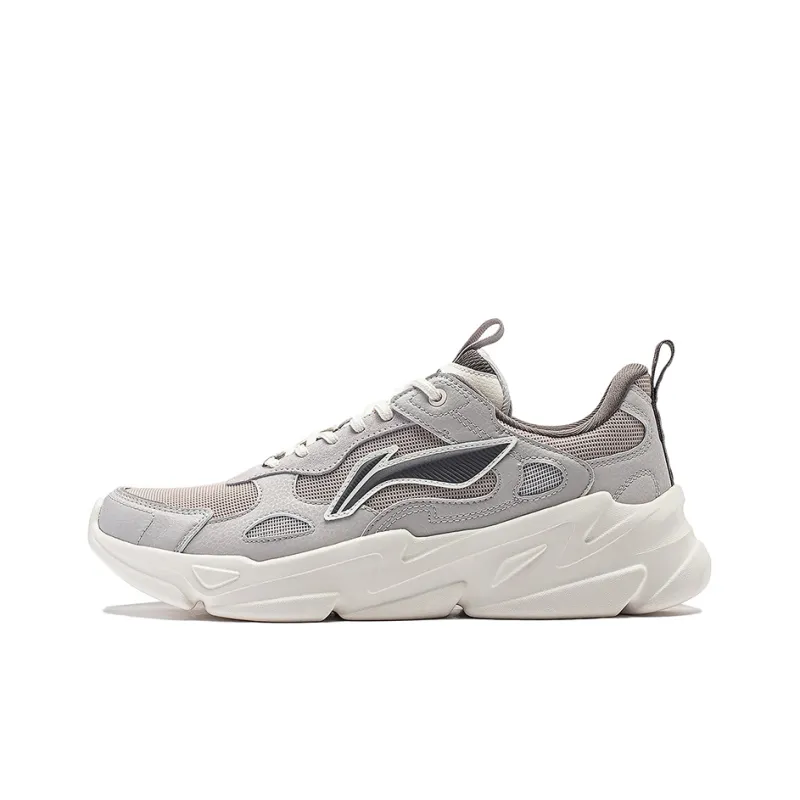 LiNing Stream Fireflies Slip-Resistant Breathable Low-Top Casual Shoes Men's Gray-0