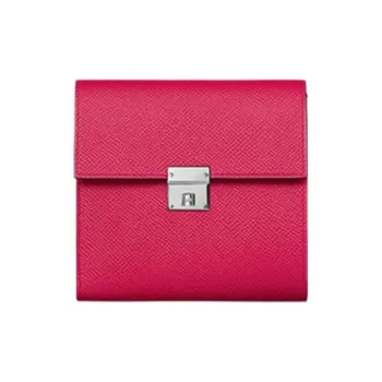 HERMES Clic Epsom Calfskin Wallet Regular Women's I6 Rose Extreme Ultimate Pink