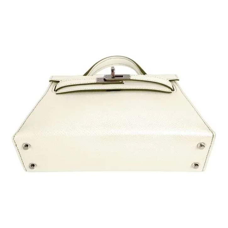 HERMES Mini Kelly 2nd Generation Epsom Leather Kelly Bag Shoulder Bag Crossbody Bag Handbag Women's I2 Nata Cream White-3