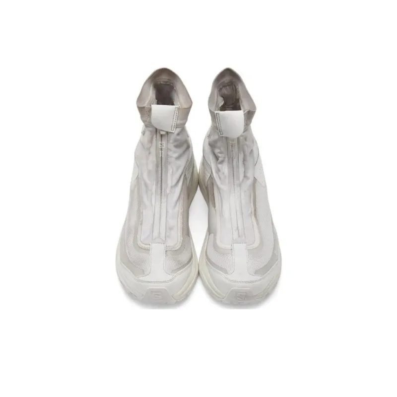 11 BY BORIS BIDJAN SABERI x SALOMON Bamba 2 Cushioned Wear-Resistant Coverage High-Top Running Shoes Women's Light Gray-2