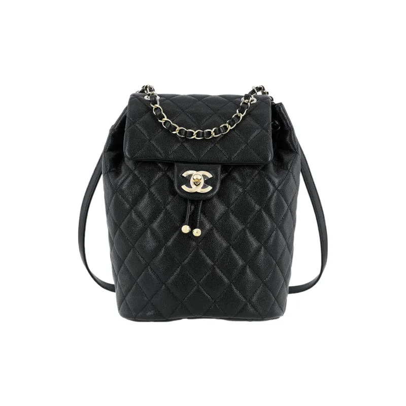 CHANEL Cow Leather Salzburg Backpack Tubas Women's Black-0