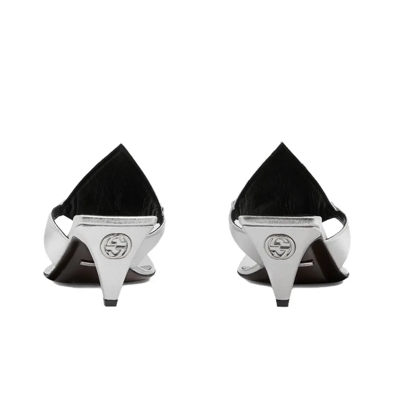 GUCCI Horsebit Flip Flops Women's Silver-3